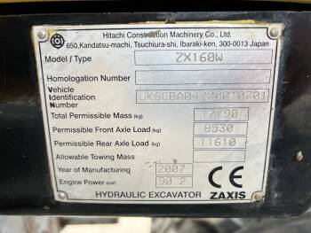 Hitachi ZX160W Wheeled Excavator | Boss Machinery